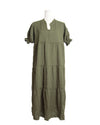 Bangkok Loose Summer Dress Maxi Olive Green
