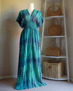 GREEN SUMMER TIE DIE BEACH DRESS