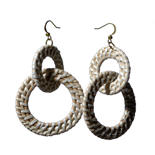 Handmade Earrings Natural Rattan from Philippines