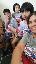 Filipino America Kids T-shirts Gray