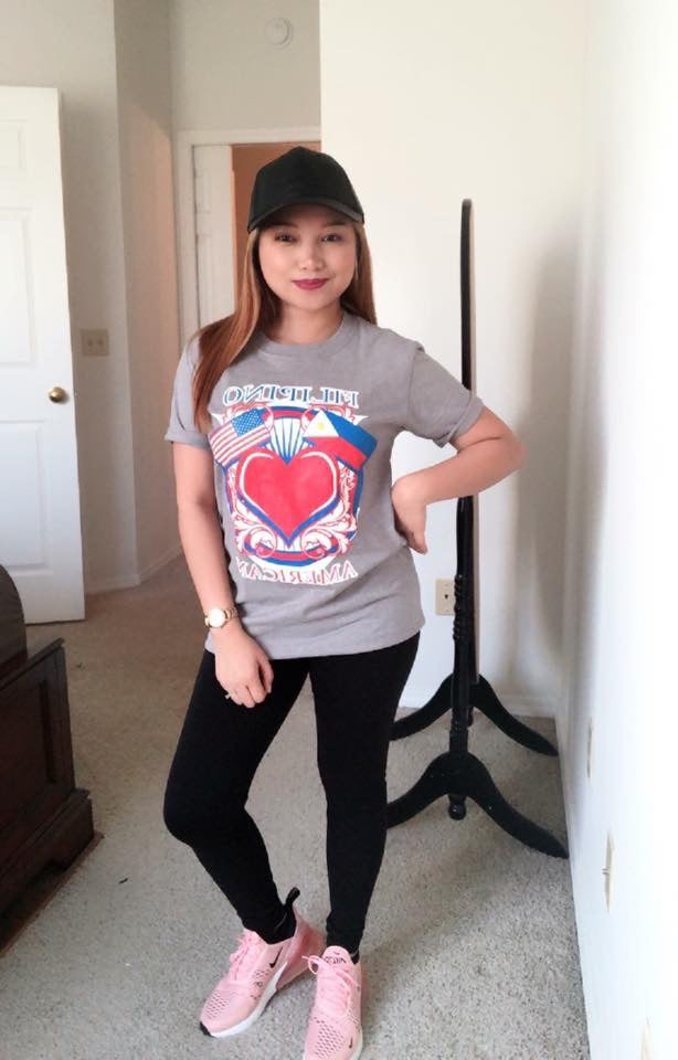 Filipino American T-shirts Gray