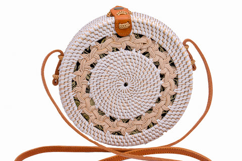 Rattan deals bag white